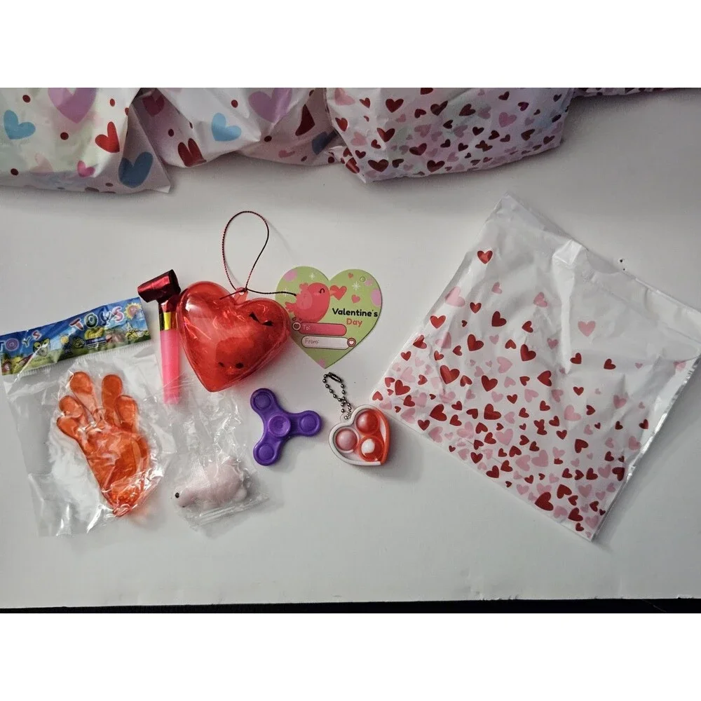 Valentine's Day Exchange 10 Squeeze Toys With Valentines Tag Sensory Fidget Toys